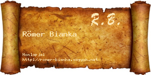 Römer Bianka névjegykártya